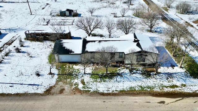 view of snowy aerial view