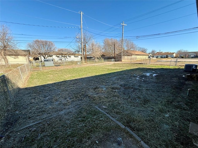 view of yard featuring cooling unit