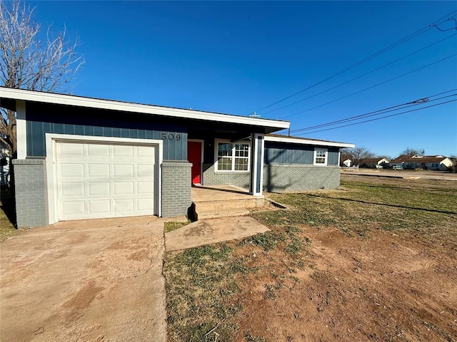 ranch-style home with a garage