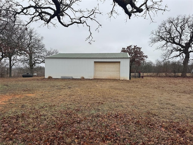 exterior space with a garage