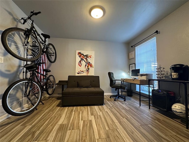 office featuring light wood-type flooring