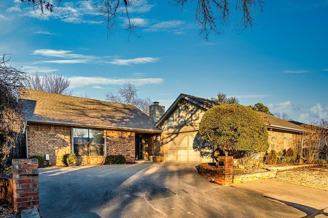 view of front of home with a garage