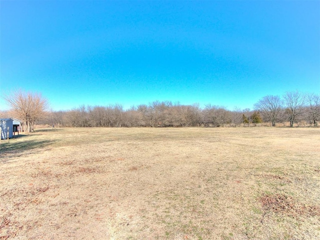 view of yard with a rural view