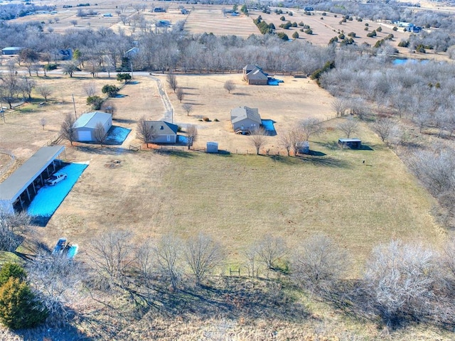 aerial view with a rural view