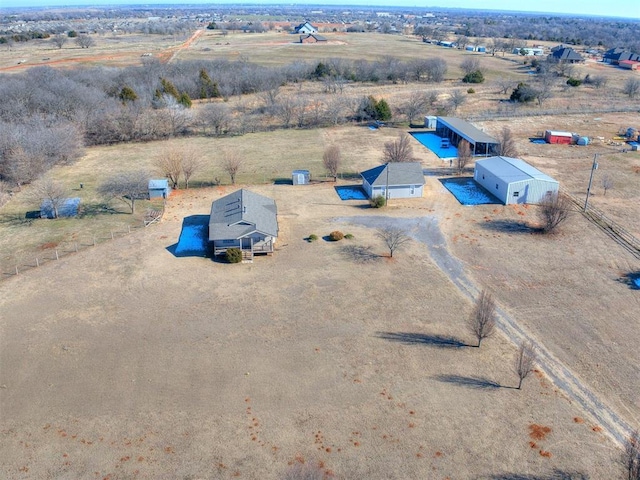 aerial view featuring a rural view