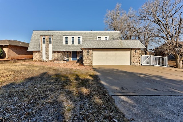 view of front of house with a garage