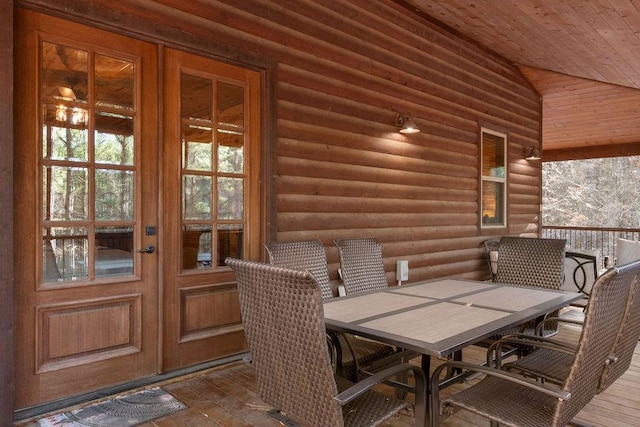 exterior space featuring french doors