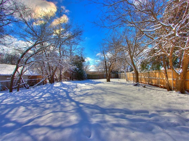 view of snowy yard