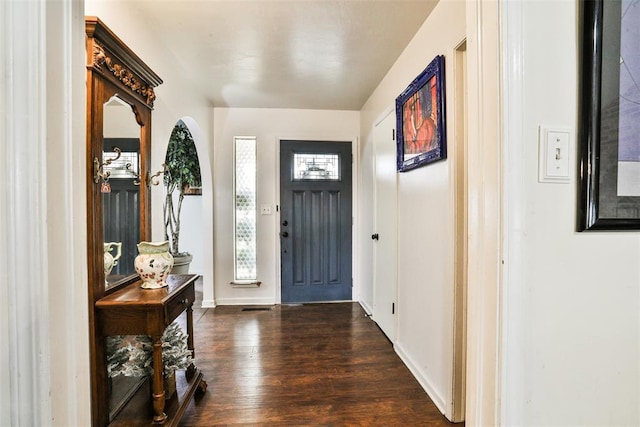 entryway featuring dark hardwood / wood-style flooring