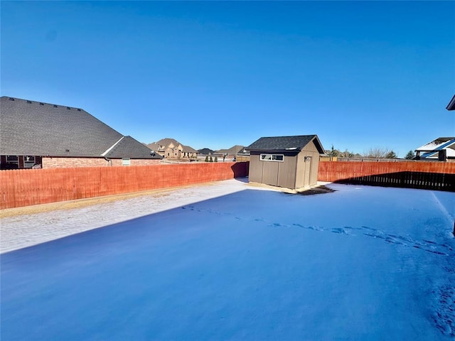 view of pool with a storage unit