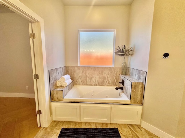 bathroom featuring a tub