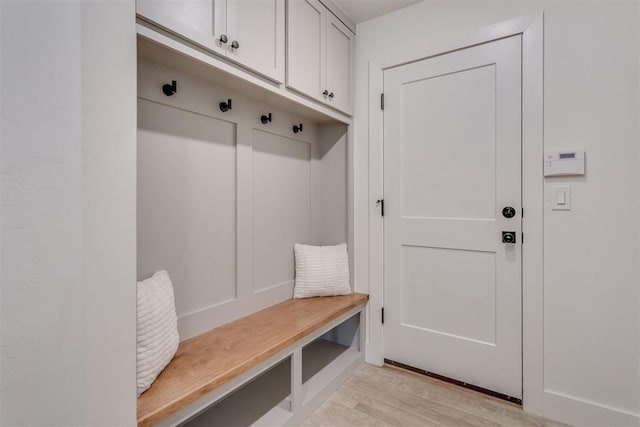 mudroom featuring light wood-type flooring