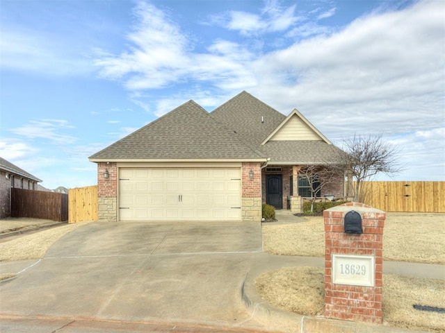 view of front of property featuring a garage