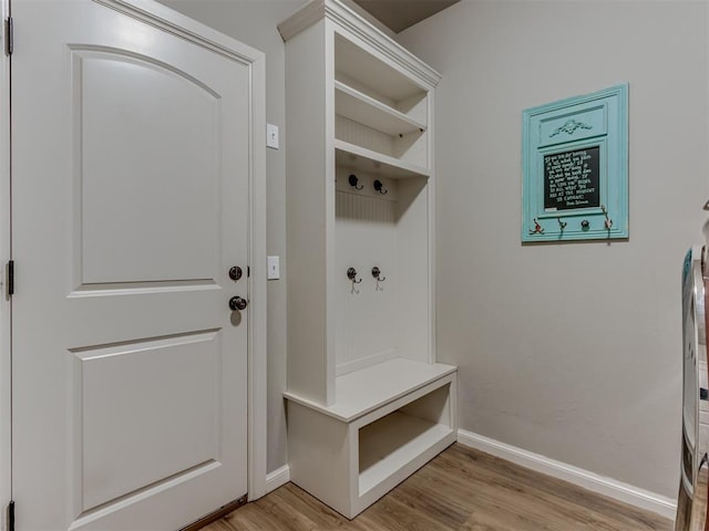 mudroom featuring light hardwood / wood-style flooring