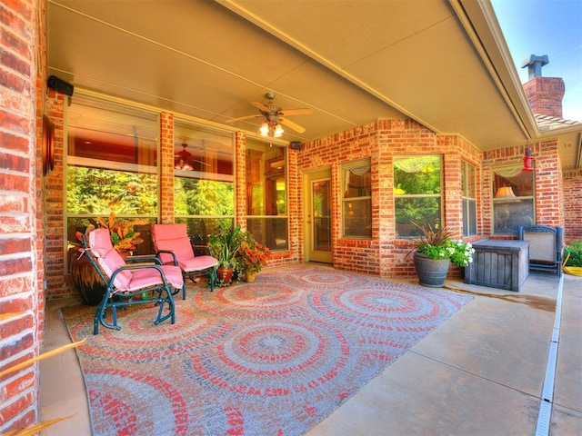 view of patio / terrace with ceiling fan