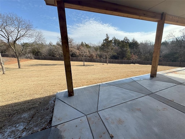 view of patio with a fenced backyard