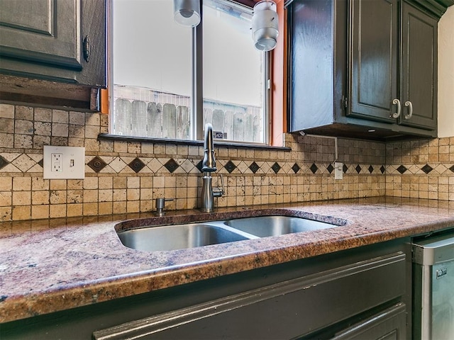 kitchen with backsplash, dishwasher, and sink