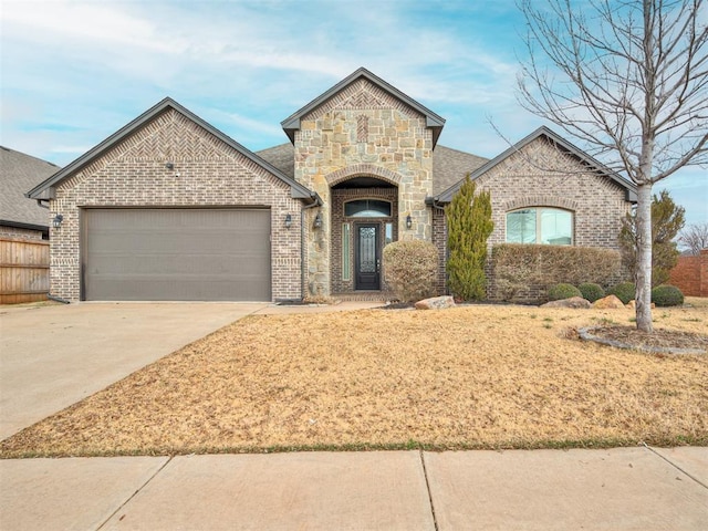 view of front of house with a garage