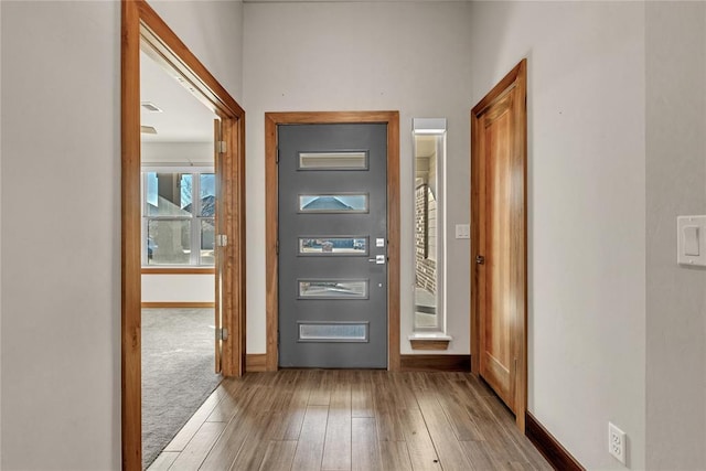 entryway featuring light hardwood / wood-style flooring