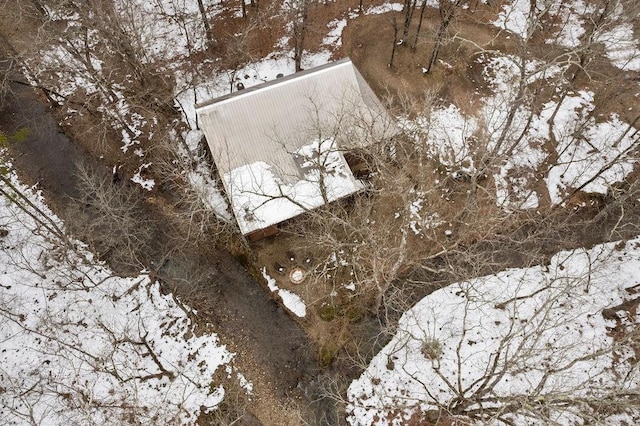 view of snowy aerial view