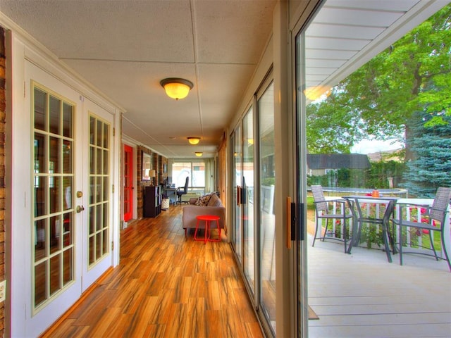 hallway with french doors