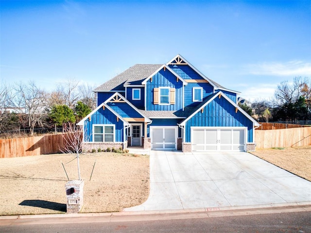 view of front facade with a garage