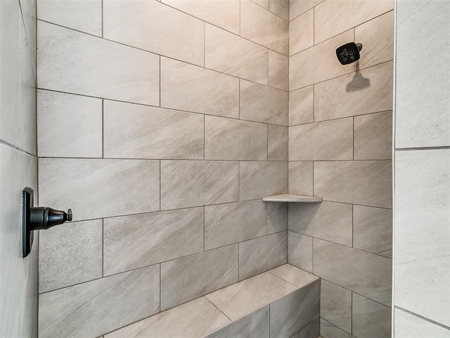 details with a tile shower