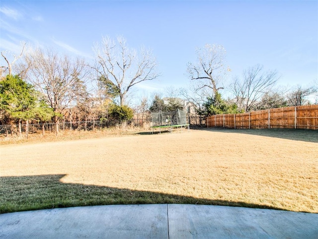 view of yard with a trampoline