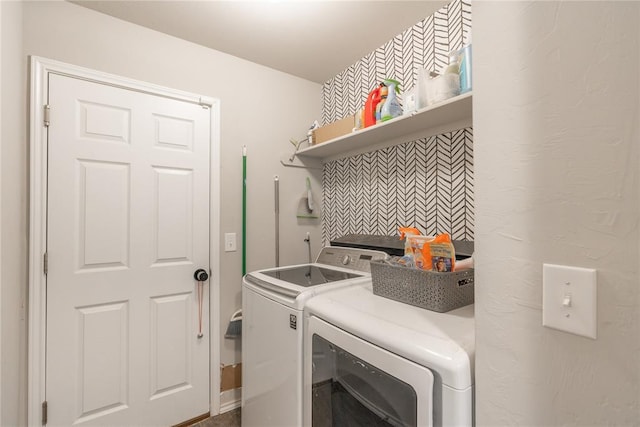 laundry area featuring washer and dryer