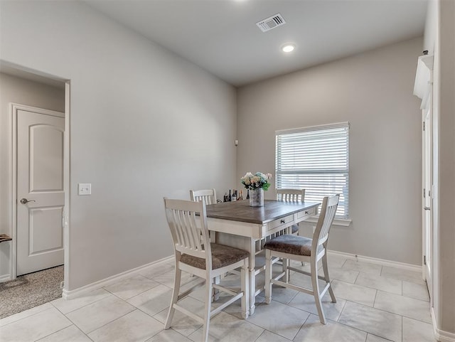 view of tiled dining area