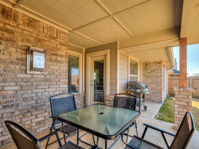 view of patio / terrace with a grill