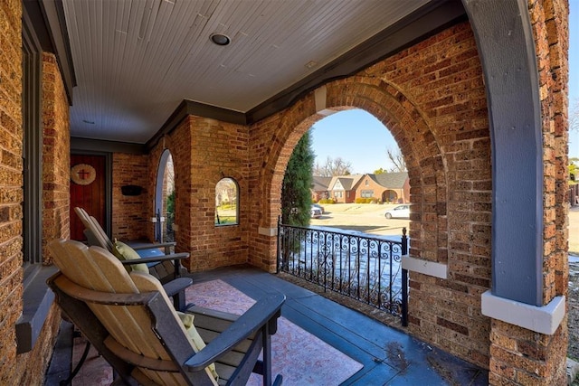 view of patio featuring covered porch