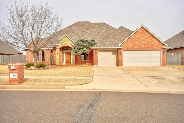 view of front of home with a garage