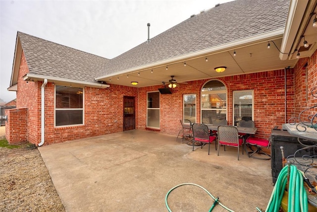 view of patio with ceiling fan