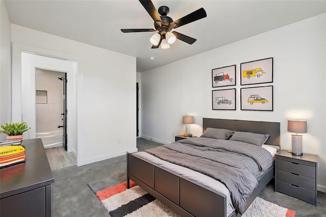 202 E Main St, Calumet, OK 73014 - carpeted bedroom featuring baseboards and a ceiling fan