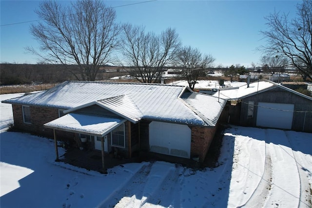 view of snowy aerial view