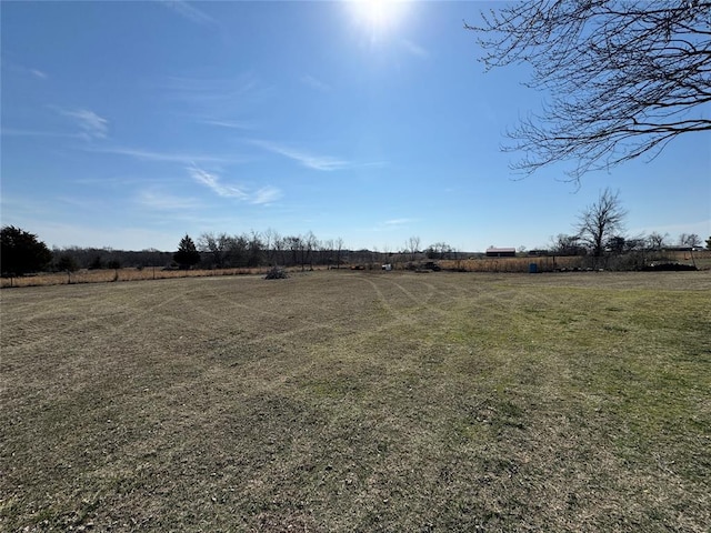 view of yard with a rural view