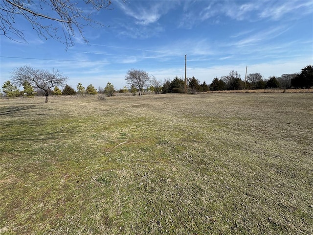 view of yard featuring a rural view