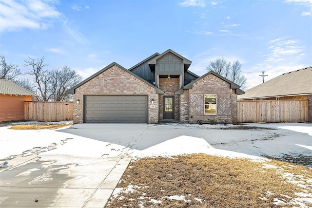 view of front of property featuring a garage