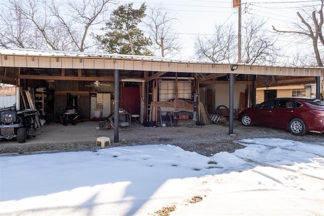 view of snow covered structure