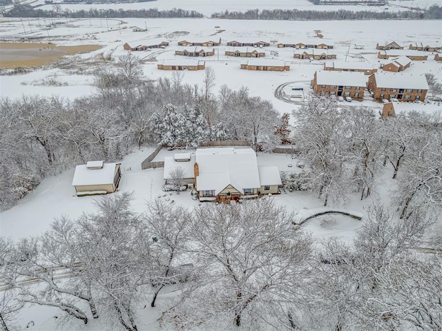 view of snowy aerial view