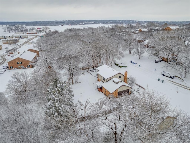 view of snowy aerial view