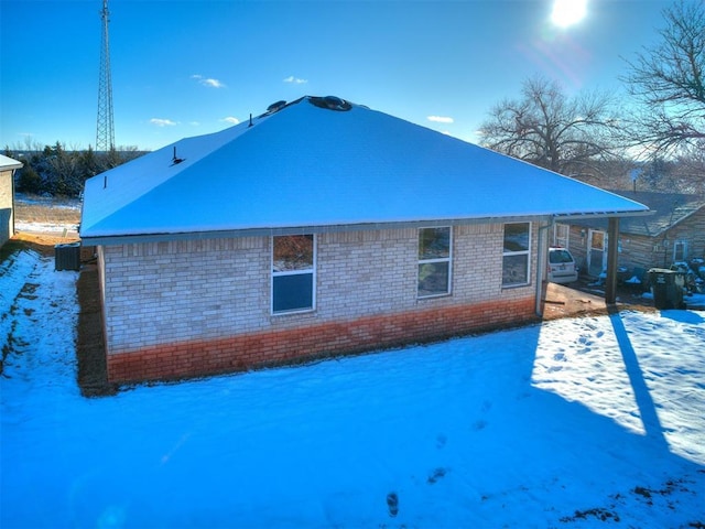 view of snowy exterior