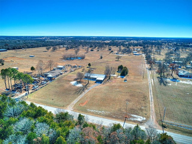 aerial view featuring a rural view