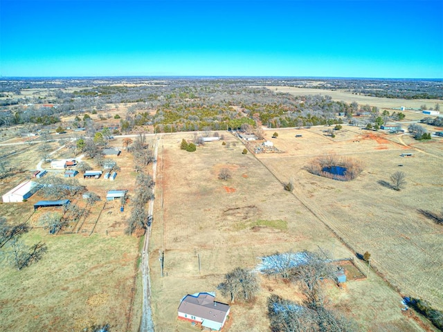 drone / aerial view featuring a rural view