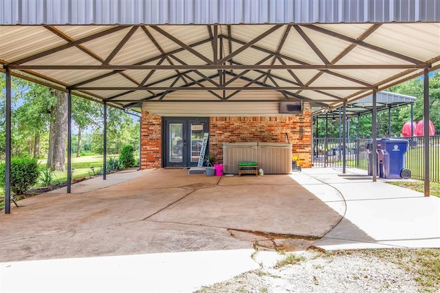 view of patio / terrace with a carport