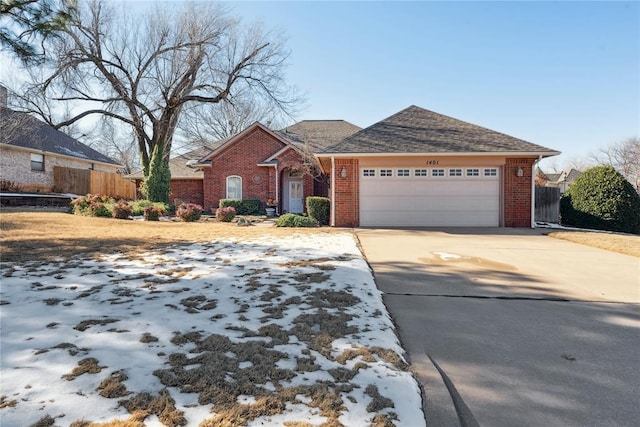 ranch-style home with a garage