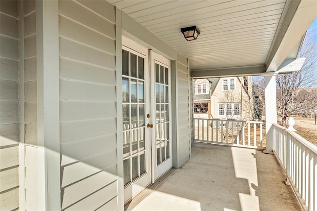 balcony with french doors