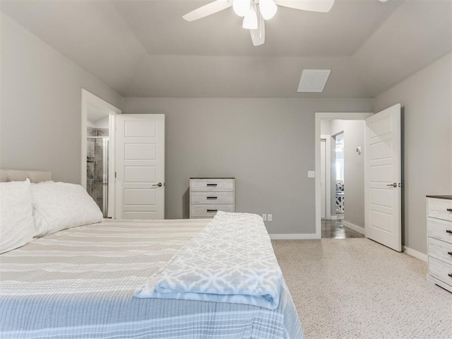 bedroom featuring ceiling fan