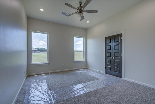 207 Hope Ave, Shawnee, OK 74804 - empty room with ceiling fan and recessed lighting